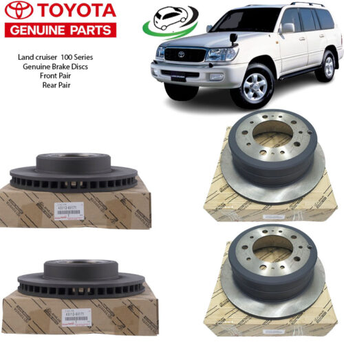 Toyota Landcruiser 100 Series Front & Rear Pair of Brake Discs 43512-60171/ 42431-60280