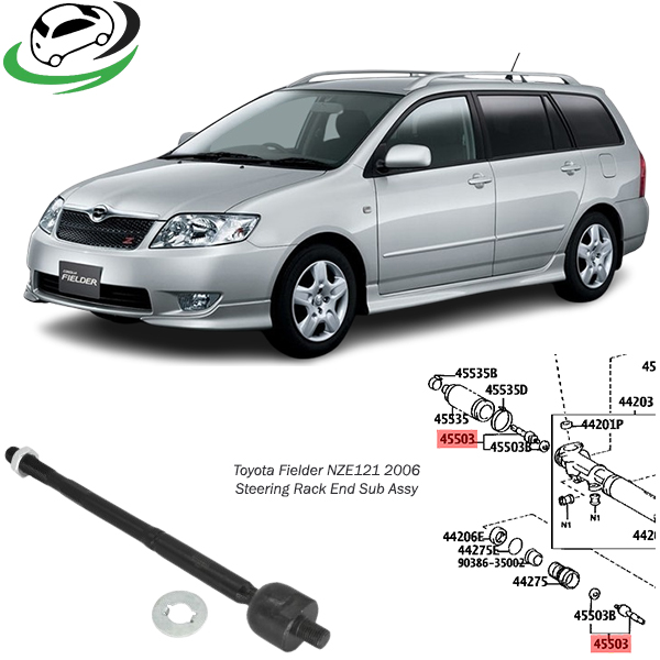 Toyota Fielder NZE121 2006 Steering Rack End Sub Assy 45503-19255